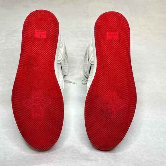 Gucci White Leather GG Monogram High-Top Sneakers Size 7 Mens Basketball Shoes - Picture 11 of 15